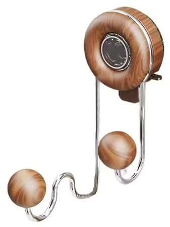 Rufevee Patrón de Grano de Madera Ventosa Ganchos de Pared Resistente baño Toalla Organizador Multifuncional Montaje en Pared Ganchos de succión para Sombrero Ropa Llaves