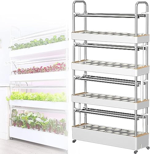 Sistema di Coltivazione idroponica, Kit per Coltivazione idroponica, Torre idroponica, Kit per Coltivazione idroponica Verticale, Serra per Giardinaggio Indoor con 48/64/90/120 Fori, sistemi