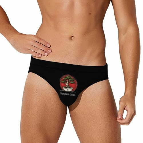 Miyagi-Do Karate Bonsai Tree Mens Swim Briefs Low Waist Swim Trunks Swimsuit M