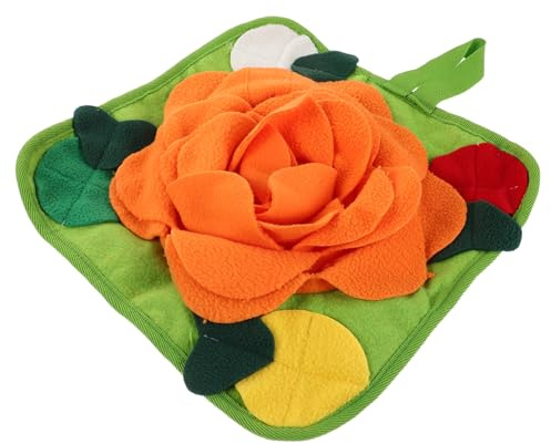 SEWOART Interaktive Futtermatte für Kleintiere Fördert Natürliche Suchfähigkeiten für Kaninchen Meerschweinchen und Igel Orange Langlebig und Waschbar