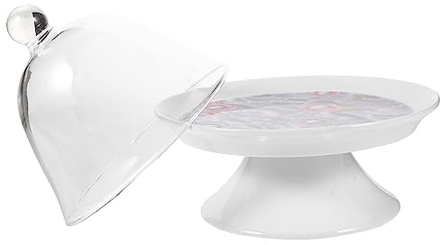 Amosfun Présentoir à Gâteaux Avec Cloche Verre Transparente Plateau De Présentation Pour Cupcakes Et Desserts Facile à Transporter Nettoyer