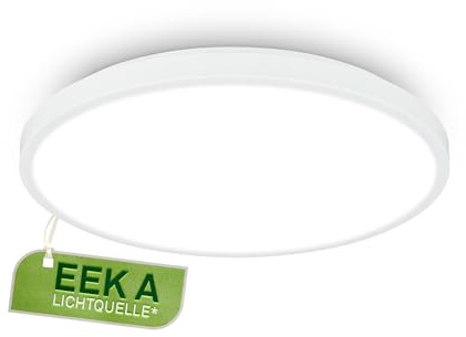 BRILONER - LED Ceiling Light with EEC A Light Source, 12.7W at 2900lm, Neutral White, Kitchen Lights Ceiling, Living Room, Office Lights, 33x6 cm, White