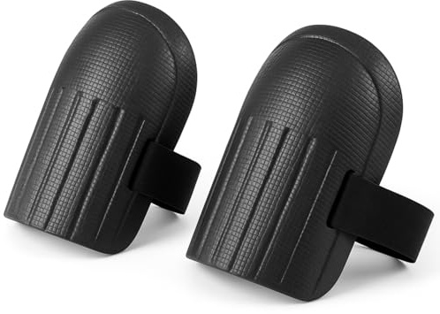 EKIMOS 12 mm EVA-Arbeitsknieschoner | Langanhaltender Komfort, Stoßdämpfung | Heimwerken, Fliesenlegen, Gartenarbeit | Leichtes, wasserfestes Paar | Schwarz