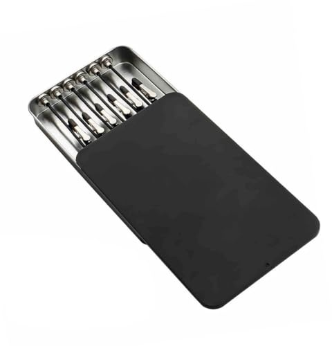 Lawnoval Juego de abrazaderas magnéticas de metal con caja de almacenamiento, varillas ajustables flexibles y clips con punta de goma para pintura precisa en miniatura, negro, 12 clips