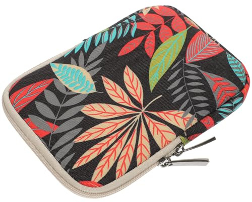 Générique Étui pour liseuse Vertical en Toile résistante Pochette de Protection Noire Motif Feuilles d’Automne Compatible ebooks Rangement Accessoires Anti-poussière et Anti-Traces