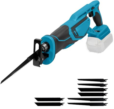 Reciprocating Saw Compatible with Makita 18V Battery, 3000 RPM Brushless Electric Recip Saw with 8 Reciprocating Saw Blades, Cutting for Metal, Wood, Plastic, Tree Cutting