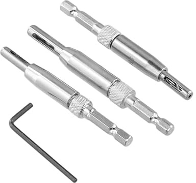 3 Pack Self Centering Hinge Drill Bit Set, Silver Stainless Steel Countersink Drill Bit, 5/64 7/64 9/64 Inch for Woodworking Hinge Hole Drilling