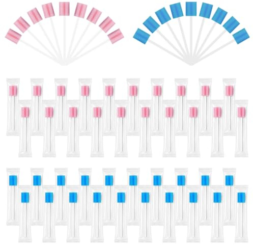 100 almohadillas bucales, almohadillas de esponja portátiles para higiene oral, palos de limpieza envasados individualmente, limpieza dental adecuada para niños, adultos y ancianos