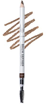 True + Luscious Brow Definer Pencil | Pomade and Powder Combo with Organic Castor Oil | Fills Shapes Eyebrows Waterproof Long-Lasting Vegan Cruelty-Free Clean Waterproof | Taupe (Universal)