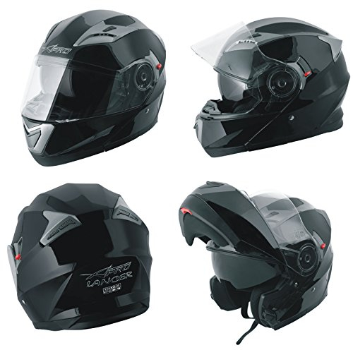 Casco Modulare Apribile Moto Touring Sport Visiera Parasole Nero XS