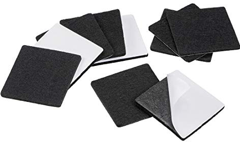 sourcing map Furniture Pads Adhesive Felt Pads 50mm x 50mm Square 3mm Thick Black 12Pcs