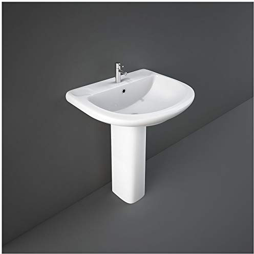 Inbagno Lavabo con Colonna Ceramica RAK Ceramiche Serie Orient Completa di Colonna