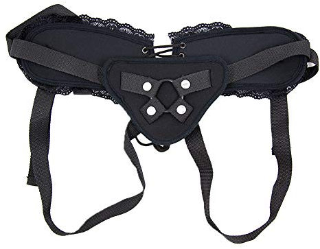 Roluck Cinghia sulla cintura del Dildo regolabile del pizzo dell'imbracatura per il giocattolo sessuale bondage delle donne lesbiche