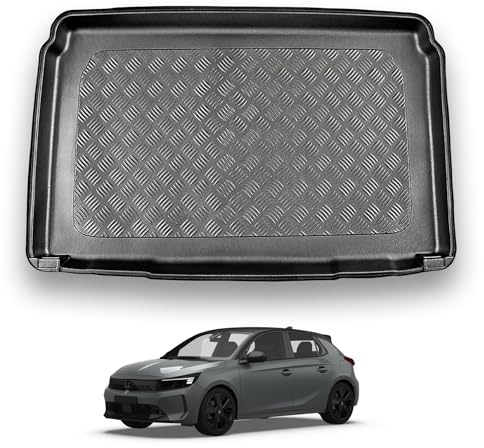 NOMAD Boot Liner Mat for Vauxhall Corsa Non-electric 2020+, Tailored PE Car Boot Protector Tray, Waterproof Raised Edge Trunk Mat, Easy Clean Cargo Floor Liner