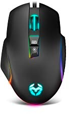 KROM KEOS - Ratón Gaming con Sensor óptico de Gran precisión, 6400 dpi, RGB Rainbow, 7 Botones programables, Color Negro