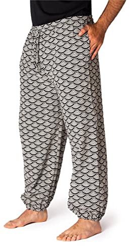 PANASIAM Muck pants 'geometrix', Seigaiha grey, L