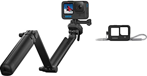 GoPro 3-Way 2.0 (Trípode/Empuñadura/Brazo), Black + Funda y Correa Negro (Hero9 Black)
