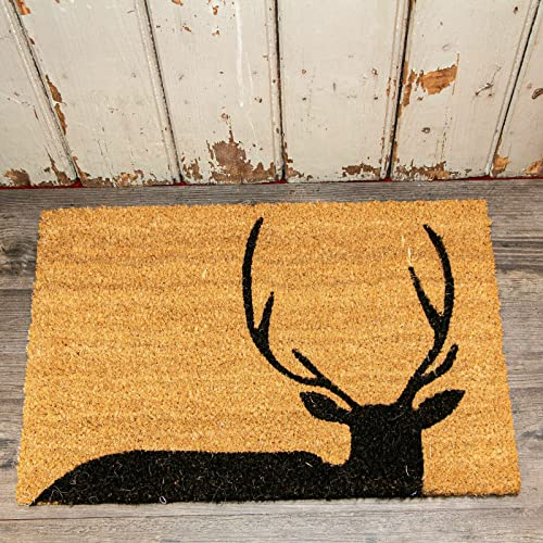windschief-living Landhaus Türmatte; Kokosmatte, Fussmatte Hirsch Jagd Deko