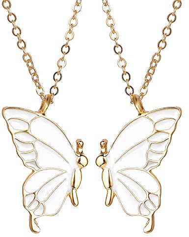 Yolev Freundschaftskette für 2 Mädchen Halskette Schmuck Langstrecke Geburtstag Weihnachten Brautjungfer Beste Freunde Kette Geschenke Mädchen Schwestern Freundschaftsketten Bff Ketten für 2