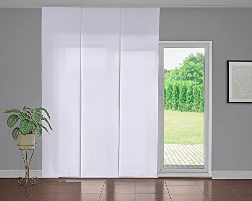 Deco Italia Tenda a pannello scorrevole Bianco tinta unita | Pannello da L 70 x H 265 cm, Semi-filtrante