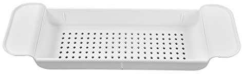 Vassoio Portaoggetti per Vasca da Bagno Antiscivolo Multifunzione Realizzato in Materiale PP di Alta Qualità Design Espandibile Regolabile Ideale per Bagno con Vino Libri