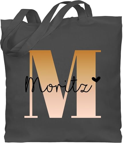 Geschenk mit Namen personalisiert by Shirtracer - Baumwolltasche - Initialen - Name und Buchstabe I Geschenk Anfangsbuchstabe