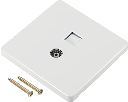 PATIKIL RJ45 CAT6 Socket TV Wall Plate Outlet White for Home Office