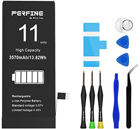 PERFINE Sostituzione Batteria per iPhone 11 A2111 A2221 A2223 3570 mAh con kit di riparazione