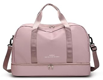 CORIOS Nylon sportväska för män/kvinnor resväska duffle bag weekender övernattningsväska fitnessväska simväska stor träningsväska kabinresväska för resor sport gym, ROSA, L