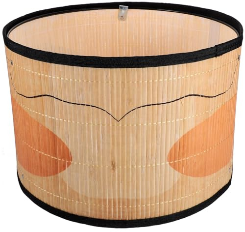 Uonlytech Drum Lamp Shade, E26/E27 Vintage Bamboo Lampshade Boho Chandelier Light Cover Replaceable Accessories for Pendant Floor Tables Lamps, 30X20CM