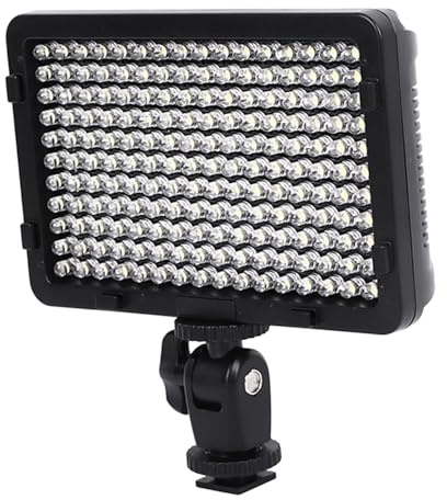 176 LED-videoljus på Kameran, Miniuppladdningsbar 176 LED för Fotobelysning, Bärbar på Kameran Fotoljuspanel för DSLR-kamera Videokamera med Batteri