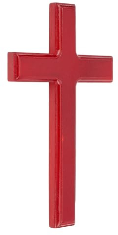 GOMAKERER 1 Stück Aus Holz Gefertigtes Kreuz, Dunkelrotes Wandkreuz Aus Holz, Hängende Kreuzdekoration Religion Wandkreuz Für Die Dekoration Der Heimkirche