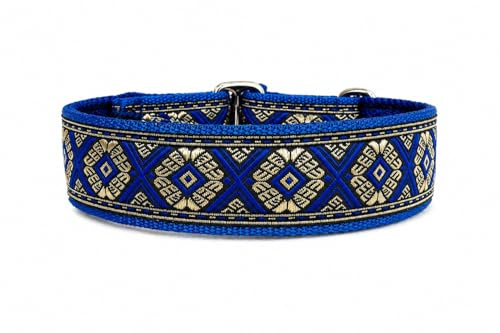 Wunderschönes Hundehalsband extra breit 4cm, weiche Polsterung, Zugstopp verstellbar, Martingale komfortabel und leicht, Geschenk für Hund (bis 44cm Hals- 50cm Kopfumfang inkl 6cm Zugstopp)