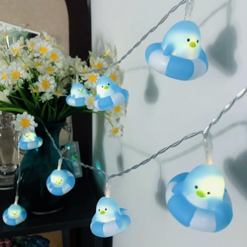 Rettungsring Bär Lichterkette Kinderzimmer Deko Junge -20 LEDs Bär & 3 m Batteriebetrieben Kinder Lichterketten für Junge Mädchen Bett Hausbett Kinderzimmer Kinderwagen Bär Laterne Deko (Blau Bär)
