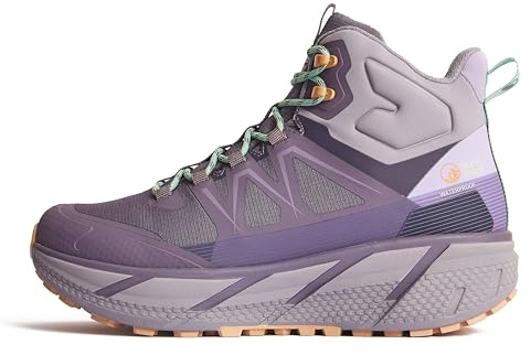 NORTH RIDGE Women's Flux Speed Mid Walking Boot with High Traction Rubber Sole & Ankle Support, Waterproof (Purple, UK Footwear Size System, Adult, Women, Numeric, Medium, 8)