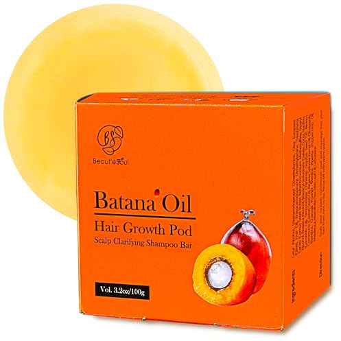 BEAUT’E SEOUL Batana Oil Shampoo Bar for Hair Growth – Cold-Pressed Batana Oil from Honduras, Natural Herbal Blend, PHA Scalp Exfoliating Cleanser, Sulfate-Free, pH Balanced, 3.52oz