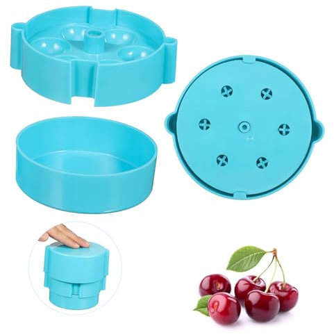 TOPBATHY Descorazonador De Dátiles Rojos Herramienta para Deshuesar Cerezas 6 Orificios Fácil De Limpiar