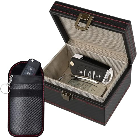 Schutz Keyless Hülle,CHmiss Keyless Go Schutz Autoschlüssel,Anti-Diebstahl Schutz RFID Signal Blocking Box,Schlüsseletui Schlüsselmäppchen Car Key Safe,Für Handy,Autoschlüssel
