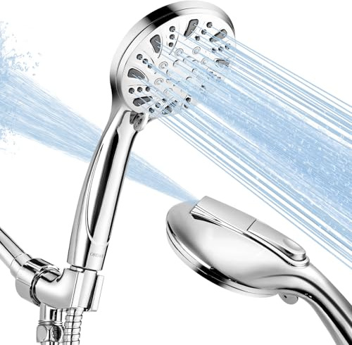 OHDAY® - Soffione doccia ad alta pressione con palmare, 6 modalità, potente soffione con tubo in acciaio inox da 178 cm, staffa regolabile e lavaggio elettrico integrato per pulire le piastrelle della