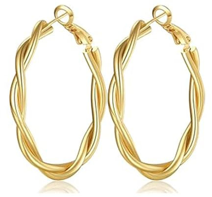 KENIY Ohrringe Silber 925 für Damen Creolen Hypoallergen 14K Vergoldete Ohrringe Gold Leichte Silber Ohrringe Damen für Frauen Mädchen 20 30 40 50 60mm