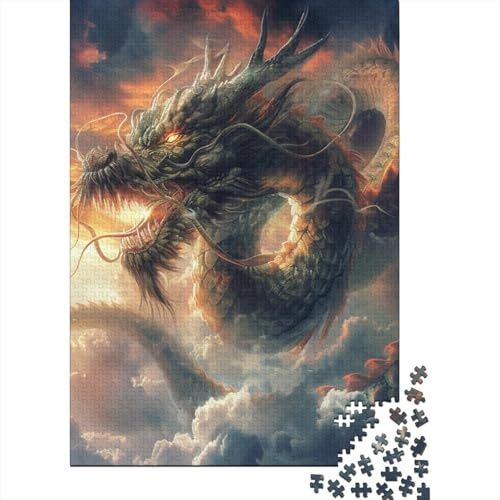 Drache Puzzles 1000 Teile Schwer Puzzle Spielzeug Lernspiel Impossible Herausforderung Spielzeug Für Erwachsene Kinder 1000pcs (75x50cm)