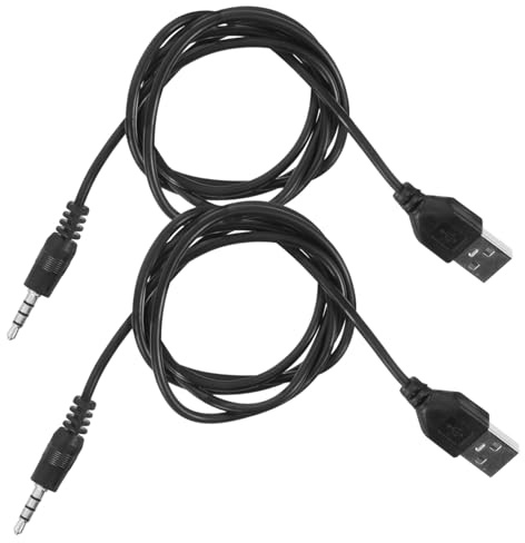 SHINEOFI Adaptateur Audio USB vers Prise Jack 3, 5mm Noir en PVC, 2 Pièces | Transmission de Données, Design Pratique et Portable, Format Compact pour Usage Quotidien