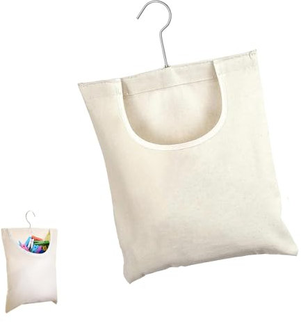 YOUDALIS Borsa per Mollette da Bucato, Porta Mollette Bucato da Esterno con Gancio, Cestino Mollette da Appendere per Uso Domestico, da Appendere, Riutilizzabili, 32 × 27cm