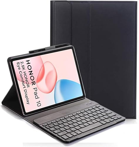 YHFZR Funda Teclado Español Ñ para Honor Pad 10 Tablet 12,1 Pulgada, Español Slim Teclado Keyboard Case con Magnético Desmontable Inalámbrico Bluetooth para Honor Pad 10 Tablet 12,1 Pulgada, Negro