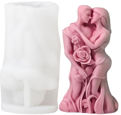 Amantes Molde de velas - Moldes de resina epoxi para pareja tierno | Molde de silicona de vela de cuerpo humano abstracto abstracto 3D - Moldes de silicona de pareja que abrazan las velas para hacer j