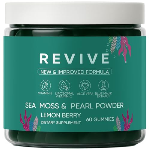 Neonomicon Balmbare Revive Gummies for Hair Loss - Sea Moss Gummies with Vitamin C, Vitamin E, Aloe Vera, Pearl Powder Supports Faster Hair Growth, Stronger Nails, Extra Strength - 60 Count (1)