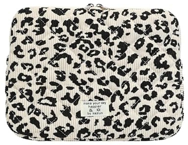 GSenhui Cord Puffy Laptop Hülle Sleeve Case für 11-15 Zoll Cord Leopard Laptoptasche, Kompatibel mit 13 MacBook Air/Pro Case Leo Notebook Hülle Aesthetic ipad Tasche für Mädchen Frau
