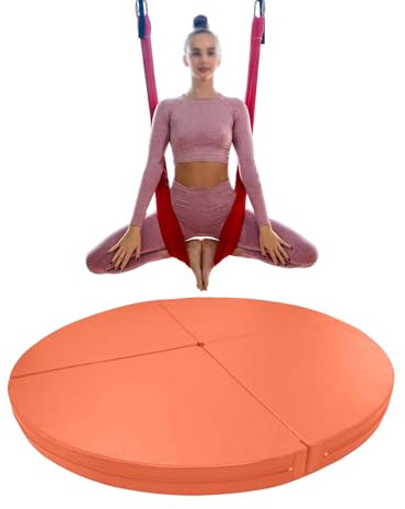 Generisch Pole-Dance-Matte, extra große wasserdichte Aerial-Yoga- und Pole-Dance-Matte, Sicherheits-Fallschutzmatte für das Heim-Fitnessstudio, Bodenschutz für Erwachsene (Orange, 120 cm x 3 cm)