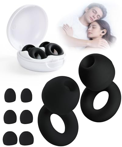 lulir Ohrstöpsel, Ohrstöpsel zum Schlafen,Earplugs Wiederverwendbare | mit 4 Spitzen in XS/S/M/L 28dB (SNR), Ohrstöpsel für Schlaf, Konzentration, Reisen, Gehörschutz Schlafen(Mintgrün)