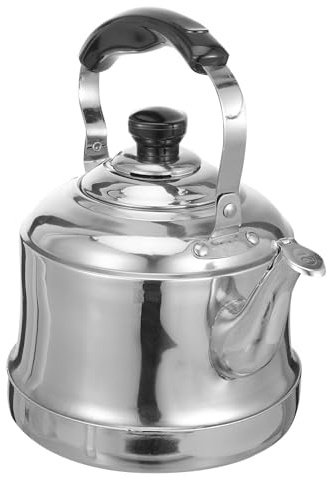 Bollitore per Fornelli da 2l in Acciaio Inox per Gas e Induzione | Argento, per Acqua Bollente e Tè, Impugnatura Comoda, Uso Domestico, Design Affidabile